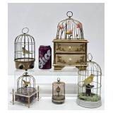 Collection of Vintage "Singing" Musical Bird Cages