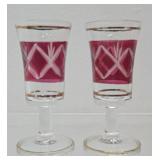 New in Box Vintage Italian Cranberry Glass Decanter Set w/Glasses