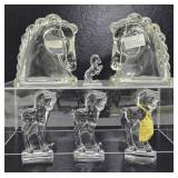 Nice Group of Vintage Mid Century Crystal/Glass Horsehead & Horses