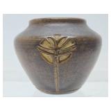 Very Nice Signed Vintage Art Pottery Vase w/Flower