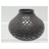 Nice Vintage Native American Black on Black Pottery Vase
