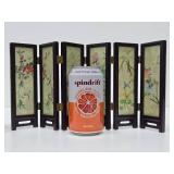 Small Vintage Oriental Folding Table Screen w/Original Box