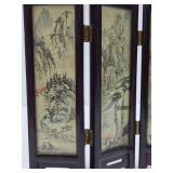 Small Vintage Oriental Folding Table Screen w/Original Box