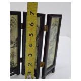 Small Vintage Oriental Folding Table Screen w/Original Box