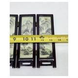 Small Vintage Oriental Folding Table Screen w/Original Box
