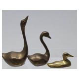 Nice Group of Vintage Solid Brass Animals