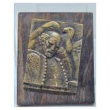 Signed Vintage Deco Brass Small Sculpture & Old Art Nouveau Brass Ring or Pill Box