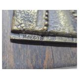 Signed Vintage Deco Brass Small Sculpture & Old Art Nouveau Brass Ring or Pill Box