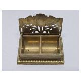 Signed Vintage Deco Brass Small Sculpture & Old Art Nouveau Brass Ring or Pill Box