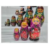 Large Lot of Handpainted Russian Matryoshka & other Nesting Dolls
