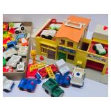 HUGE Lot of Vintage Fisher Price Little People Accessories Buildings Cars Playground etc