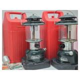Lot of 4 Nice Condition COLEMAN Lanterns - 3 w/Travel Cases