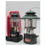 Lot of 4 Nice Condition COLEMAN Lanterns - 3 w/Travel Cases