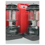 Lot of 4 Nice Condition COLEMAN Lanterns - 3 w/Travel Cases