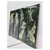 Great Looking Set of 4 Oriental Mother of Pearl Inlaid Wall Panels