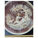 3 Vintage Framed INCOLAY Stone Plates