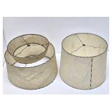 2 Larger Size Mid Century Fiberglass Lamp Shades