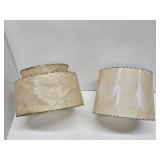 2 Larger Size Mid Century Fiberglass Lamp Shades