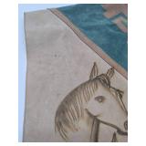 Excellent Vintage Handmade Mexican Leather Horse Coat / Poncho