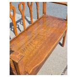Lovely Vintage Quartersawn Oak Bench w/Storage Seat