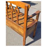 Lovely Vintage Quartersawn Oak Bench w/Storage Seat