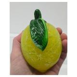 Solid Brass Centerpiece Bowl Full of Art Glass Fruit