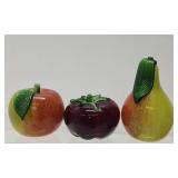 Solid Brass Centerpiece Bowl Full of Art Glass Fruit