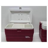 2 Very Nice Condition Matching COLEMAN Coolers - Red