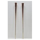 Pair of LARGE Vintage Hammered Copper & Brass Hunting Horns
