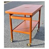 Outstanding Signed Mid Century Danish Modern Expandable Teak Bar Cart