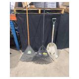 Garden Tool Set: Rakes & Shovel