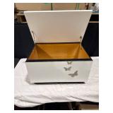 White Wooden Butterfly Storage Box