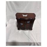 Wooden Jewelry Box with Butterflies