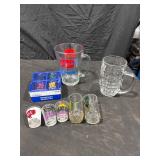 Assorted Glass Mugs & Shot Glasses
