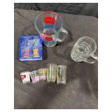 Assorted Glass Mugs & Shot Glasses