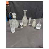 Assorted Clear Cut Glassware Lot