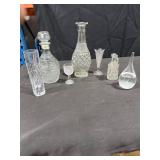 Assorted Clear Cut Glassware Lot