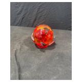 Red Orange Glass Orb