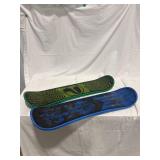 Two Plastic Snowboards