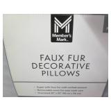 2 Faux fur decorative pillows...