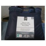 2 Faux fur decorative pillows...