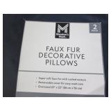 2 Faux fur decorative pillows...