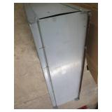 Metal shop shelf with storage cubbi...