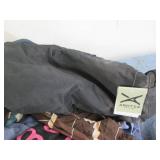 Box of clothes, fabric and other it...