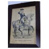 Rare Antique Nathaniel Currier Lithograph - "Gen George Washington" (1850)