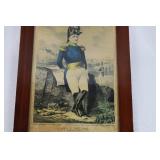 Rare Antique Nathaniel Currier Hand-Colored Lithograph - "Gen. Zachary Taylor" (1846)