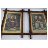 Rare Antique Currier & Ives Hand-Colored Lithographs - "The Little Sisters" & "The Little Brothers" (1860 & 1863)