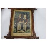 Rare Antique Currier & Ives Hand-Colored Lithographs - "The Little Sisters" & "The Little Brothers" (1860 & 1863)