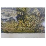 Antique Currier & Ives Hand-Colored Lithograph "Partridge Shooting" (1870)