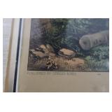 Antique Currier & Ives Hand-Colored Lithograph "The Old Ford Bridge" (1870)